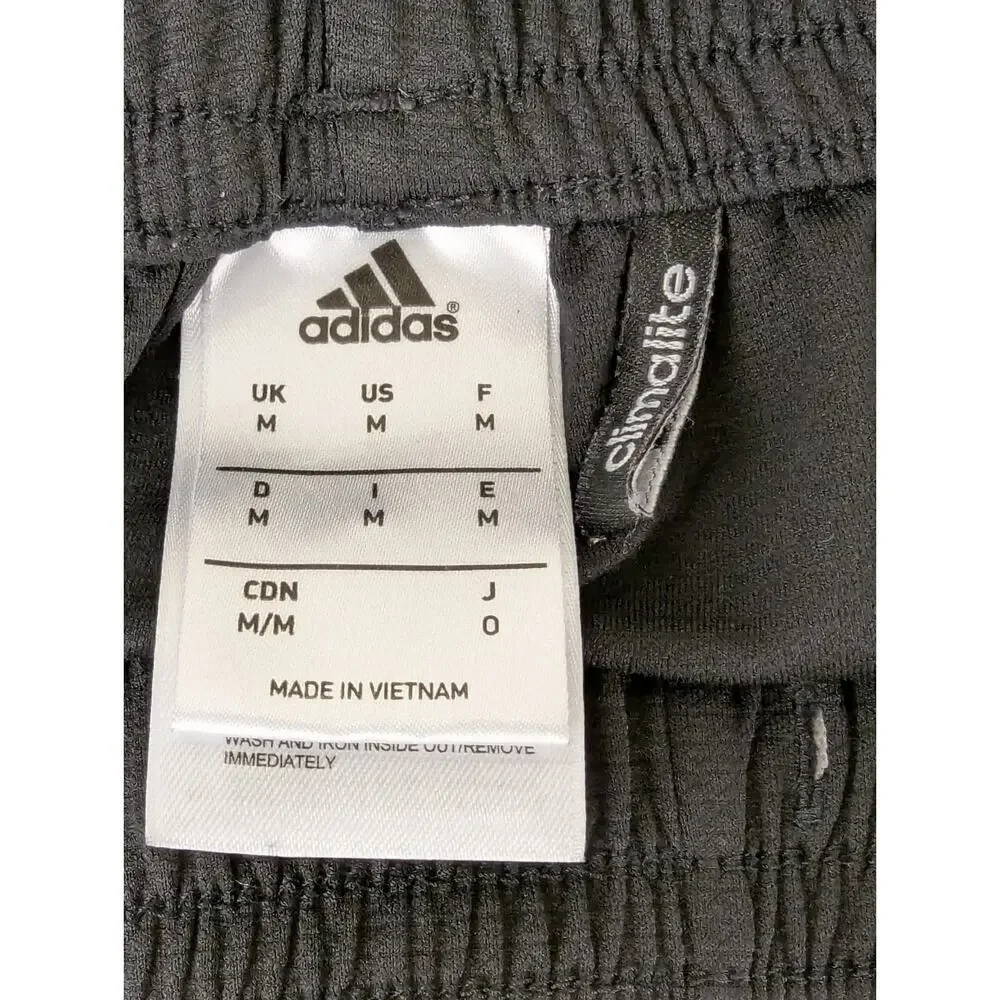 ADIDAS CLIMALITE Size M Boys Black Stretch‎ Waist Athletic Running Shorts 331168